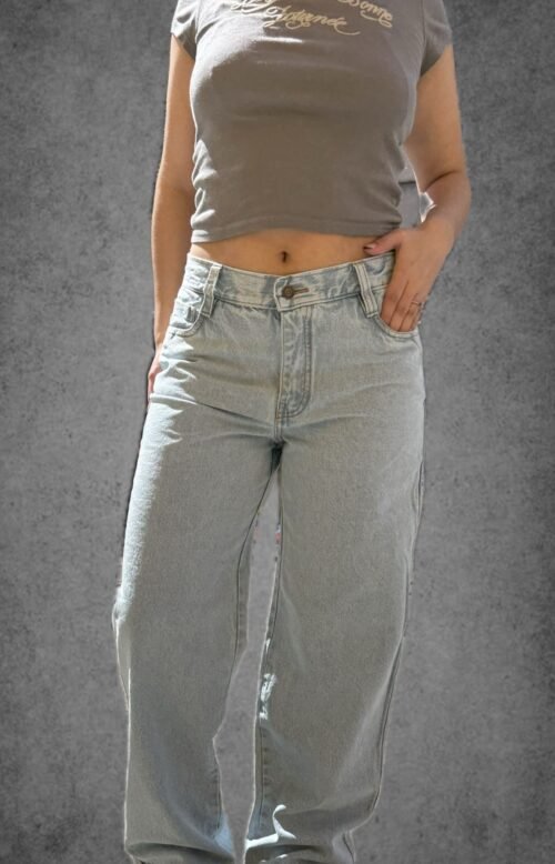 Wide Leg Ancho Jean Hielo